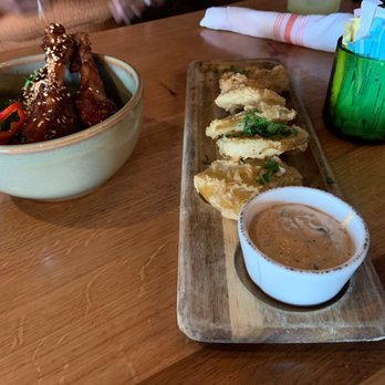 Whiskey Cake - Thai Barbeque Duck Wings & Fried Green Tomatoes - New American Near Me - Plano, Texas Whiskey Cake - Thai Barbeque Duck Wings & Fried Green Tomatoes - New American Near Me - Plano, Texas