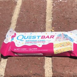 Nutrition Rush - Quest bar in Birthday Cake. What a fun way to get protein!!