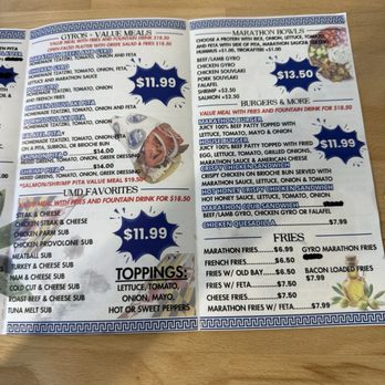 Marathon Deli & Grill - Menu - Mediterranean Near Me - Kensington, Maryland Marathon Deli & Grill - Menu - Mediterranean Near Me - Kensington, Maryland