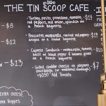 The Tin Scoop Cafe - Main menu board - Coffee & Tea Near Me - San Diego, California The Tin Scoop Cafe - Main menu board - Coffee & Tea Near Me - San Diego, California