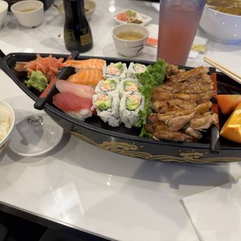 Kazoo Restaurant - Party Boat for one (includes salad and miso soup - not shown) - Japanese Near Me - San Jose, California Kazoo Restaurant - Party Boat for one (includes salad and miso soup - not shown) - Japanese Near Me - San Jose, California