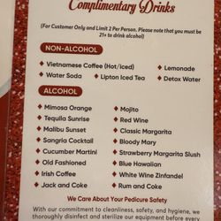Q Nails & Spa - Drink menu