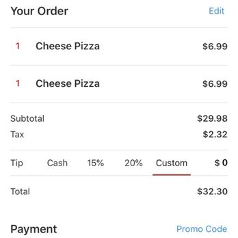 Valentino's Pizza - Same items after customizing myself on grub hub - Pizza Near Me - Orange, California