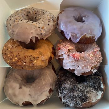 Chin Up Donuts + Coffee - Six pack: everything bagel, lavender, strawberry shortcake, Oreo-oh, vanilla(?), sriracha cha - Donuts Near Me - Scottsdale, Arizona Chin Up Donuts + Coffee - Six pack: everything bagel, lavender, strawberry shortcake, Oreo-oh, vanilla(?), sriracha cha - Donuts Near Me - Scottsdale, Arizona