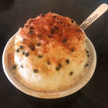 Wailua Shave Ice - Passion fruit, added lihing powder - Shaved Ice Near Me - Kapaa, Hawaii