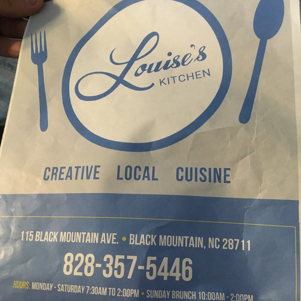 Louise's Kitchen - Menu Cover and restaurant info - Breakfast & Brunch Near Me - Black Mountain, North Carolina Louise's Kitchen - Menu Cover and restaurant info - Breakfast & Brunch Near Me - Black Mountain, North Carolina