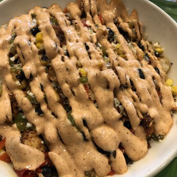 Choice Greens - Protein warm salad bowl ... no avocado extra sauce - Vegetarian Near Me - Tucson, Arizona