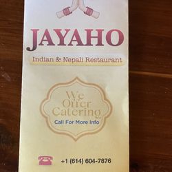 Jayaho - Menu front