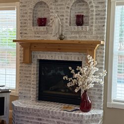 Reclaimed - After white washing fireplace