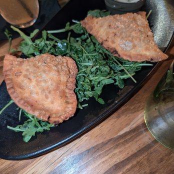 Copa Sips & Latin Tapas - Empanadas (beef & chicken); missing two because we were hungry! - Tapas Bars Near Me - Houston, Texas