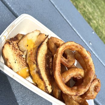 Thornton Cafeteria - Grilled cheese with grilled onions inside and onion rings... very yummy - Cafeteria Near Me - San Diego, California