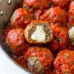Simply Delicious Dinners - Mozzarella Stuffed Meatballs