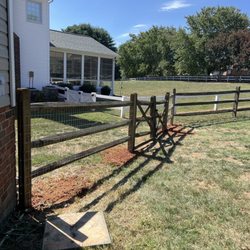 SMB Fence Repair - Replaced post and move the double gate from the other side.
