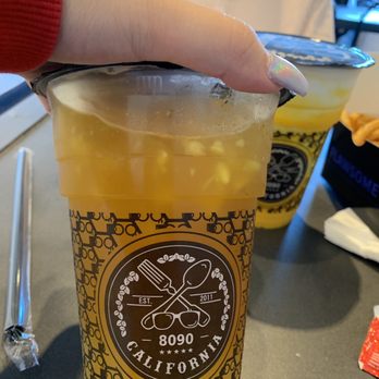 Boba Ave Express - Peach passion fruit green tea w aloe - Bubble Tea Near Me - Arcadia, California