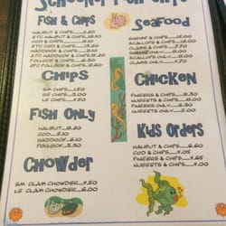 Schooners' Fish & Chips - Menu Page 1