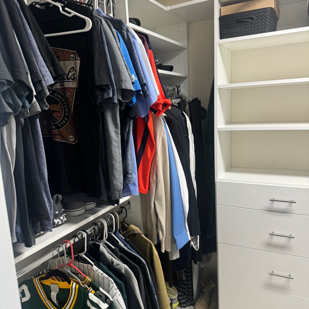 LB Closets - Plenty of space for my husband! - Cabinetry Near Me - Tempe, Arizona