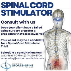 California Sports + Spine Center - Schedule your spinal cord stimulator trial today!