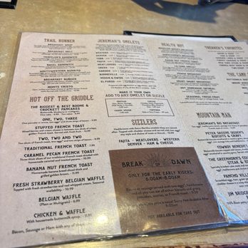 Jeremiah's Restaurant - Menu for breakfast. Try an omelette. - Breakfast & Brunch Near Me - Ogden, Utah