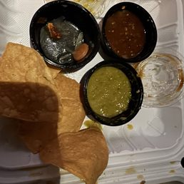 Fresh chips and salsas. Fresh chips and salsas.