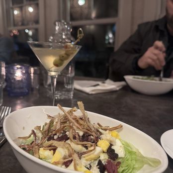 Royal River Grill House - Demi Cobb salad Dirty martini - Steakhouses Near Me - Yarmouth, Maine