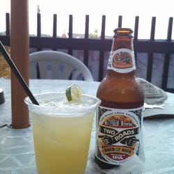 Dockside Resort Bar - $3 well margarita and Two Roads on the deck.