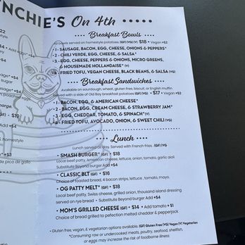 Frenchie's on 4th - Menu (right side) - Pancakes Near Me - Olympia, Washington