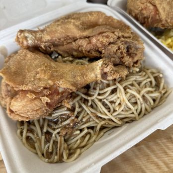 Uncle's Chicken - Spicy Chicken Leg Quarters with Black Pepper Sauce Spaghetti - Chicken Shop Near Me - Urban Honolulu, Hawaii Uncle's Chicken - Spicy Chicken Leg Quarters with Black Pepper Sauce Spaghetti - Chicken Shop Near Me - Urban Honolulu, Hawaii