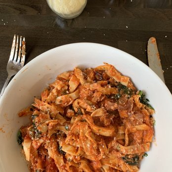 Fatto A Mano Pizzeria - Penne Pomodoro with gluten free pasta! Bomb! - Italian Near Me - Greenville, Texas Fatto A Mano Pizzeria - Penne Pomodoro with gluten free pasta! Bomb! - Italian Near Me - Greenville, Texas