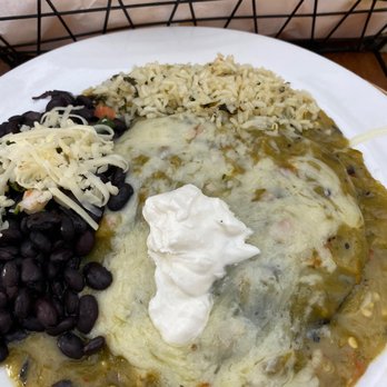 Grill Caliente - Green chili chicken enchiladas - New American Near Me - Ruidoso, New Mexico