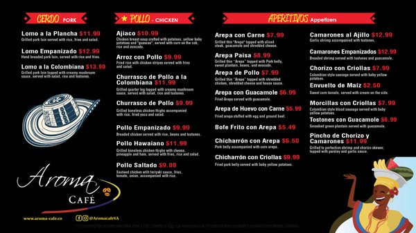 Menu photo 6 Aroma Cafe Springfield, VA