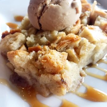 Shell Shack - Warm Bread Pudding w/Salted Caramel Gelato - Seafood Near Me - Plano, Texas
