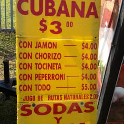 Pizza Cubana - The simple menu...