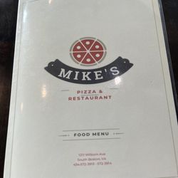 Mike's Pizza & Restaurant - Menu Cover