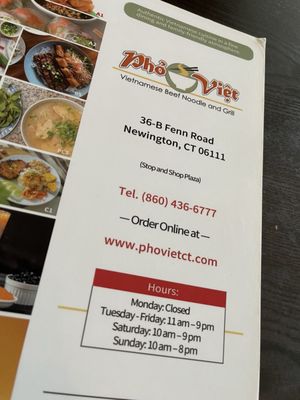 Menu photo 1 Pho Viet Newington, CT