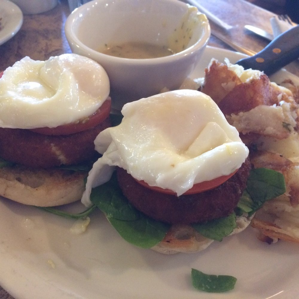 Crackers & Co Cafe - Crab Cake Benedict - American Near Me - Tempe, Arizona Crackers & Co Cafe - Crab Cake Benedict - American Near Me - Tempe, Arizona