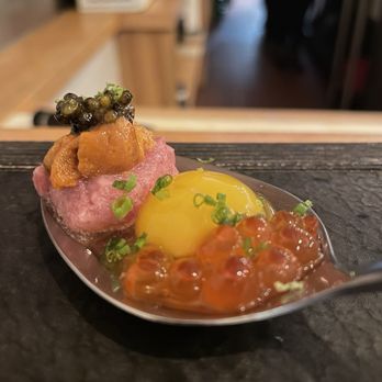 Umami Omakase - Fish eggs with quail egg - Japanese Near Me - Cambridge, Massachusetts