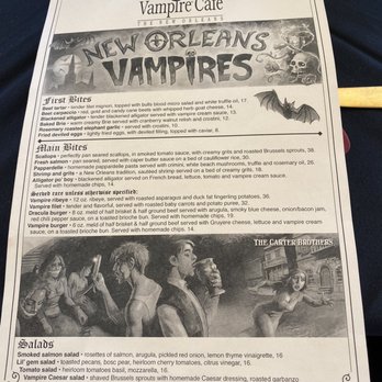 Vampire Cafe - Menu - Cafes Near Me - New Orleans, Louisiana