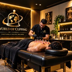 World of Cupping - Professional cupping therapy session at World of Cupping Houston, combining traditional Hijama with modern functional & holistic wellness.