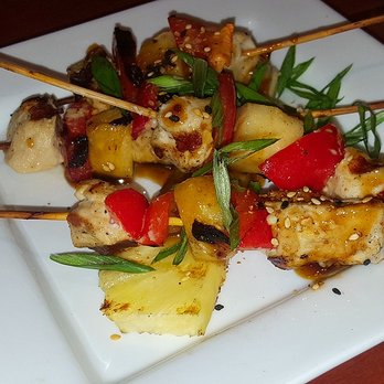 Seasons 52 - Grilled Chkn Yakitori Skewers with caramelized pineapple, slivered scallions, and toasted sesame. $5 (HH price) Chkn was mushy, not a fan. - New American Near Me - Jacksonville, Florida Seasons 52 - Grilled Chkn Yakitori Skewers with caramelized pineapple, slivered scallions, and toasted sesame. $5 (HH price) Chkn was mushy, not a fan. - New American Near Me - Jacksonville, Florida