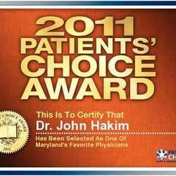 John Hakim, MD - 2011 Patient's Choice Award