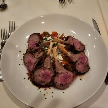 Blue Moon - A beautifully presented plate of lamb with the ratatouille underneath. I might have been tempted to lick the plate. - Dinner Theater Near Me - Rehoboth Beach, Delaware Blue Moon - A beautifully presented plate of lamb with the ratatouille underneath. I might have been tempted to lick the plate. - Dinner Theater Near Me - Rehoboth Beach, Delaware