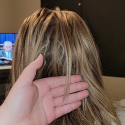 Studio 28 Salon - This is now the shortest peice I had it all 1 leath omg look how short going to take me an other 3more years to get it bk to my shoulders