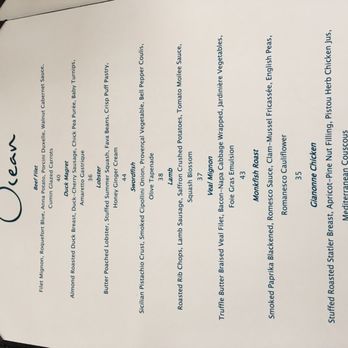 Ocean Restaurant - Menu - French Near Me - Kennebunkport, Maine