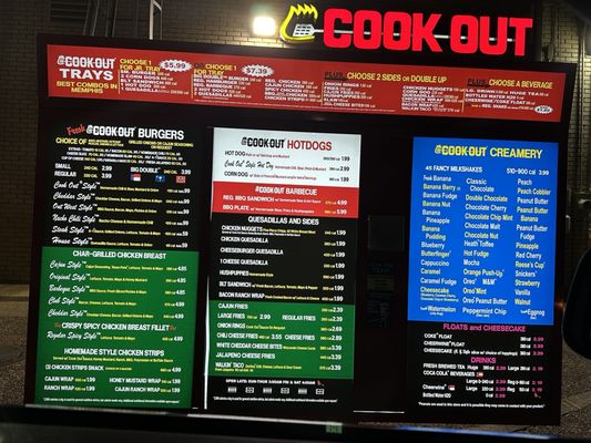 Menu photo 1 Cook Out Memphis, TN Menu photo 1 Cook Out Memphis, TN