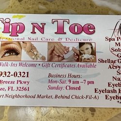 Tip n' Toe - Business card you can take with you.