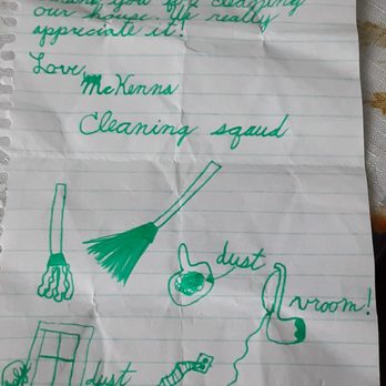 Cenaida House Cleaning - No greater pleasure than to see a happy child and show you his appreciation. Thank you McKenna. - Home Cleaning Near Me - Durham, North Carolina Cenaida House Cleaning - No greater pleasure than to see a happy child and show you his appreciation. Thank you McKenna. - Home Cleaning Near Me - Durham, North Carolina