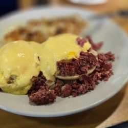 Sara's Kitchen - ROSARIO S. CASSATA IRISH EGSS BENEDICT AT SARA'S KITCHEN ON PGA BLVD IN PALM BEACH FLORIDA.