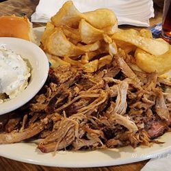 Beer Belly’s Bar & Grill - Pulled pork platter with potatoe salad and beer belly fries
