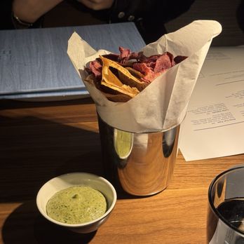 La Mar - complimentary cassava and taro chips - Peruvian Near Me - Bellevue, Washington