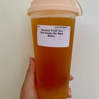 Moku Hawaiian BBQ - Passionfruit Tea w/agar boba (crystal boba) - Hawaiian Near Me - San Pablo, California Moku Hawaiian BBQ - Passionfruit Tea w/agar boba (crystal boba) - Hawaiian Near Me - San Pablo, California
